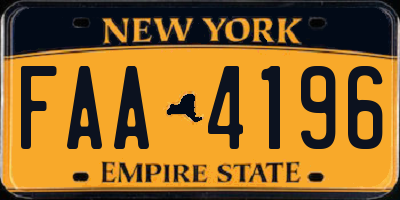 NY license plate FAA4196