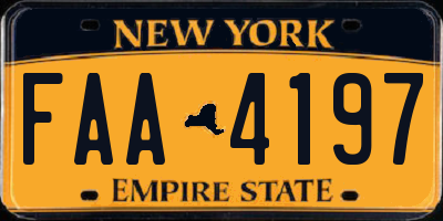 NY license plate FAA4197