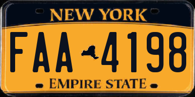 NY license plate FAA4198