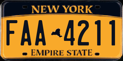 NY license plate FAA4211