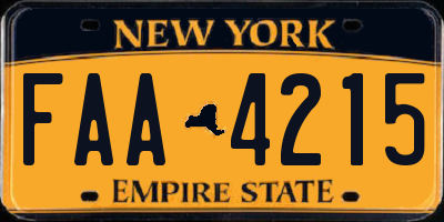 NY license plate FAA4215