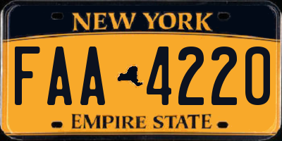 NY license plate FAA4220