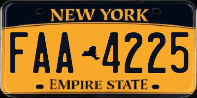 NY license plate FAA4225