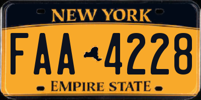 NY license plate FAA4228