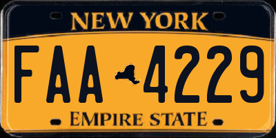 NY license plate FAA4229