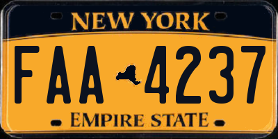 NY license plate FAA4237