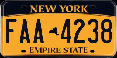 NY license plate FAA4238