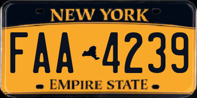 NY license plate FAA4239