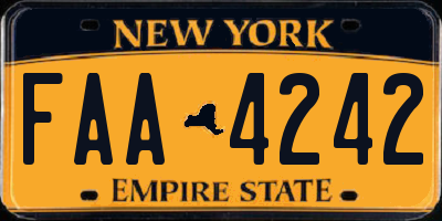 NY license plate FAA4242