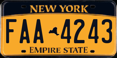 NY license plate FAA4243