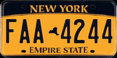 NY license plate FAA4244