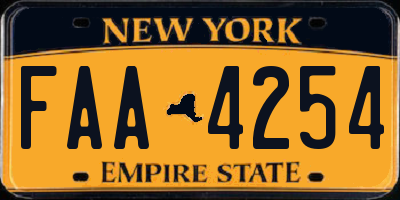 NY license plate FAA4254