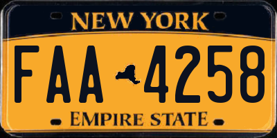 NY license plate FAA4258