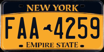 NY license plate FAA4259