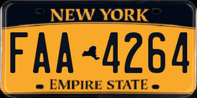 NY license plate FAA4264