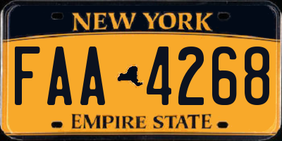 NY license plate FAA4268