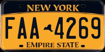 NY license plate FAA4269