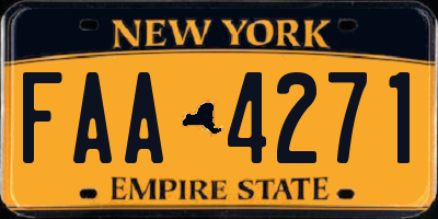 NY license plate FAA4271