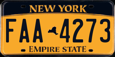 NY license plate FAA4273