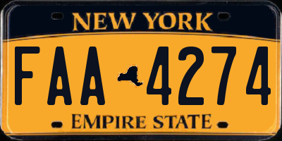 NY license plate FAA4274