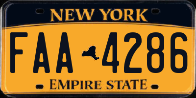 NY license plate FAA4286