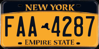 NY license plate FAA4287