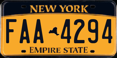 NY license plate FAA4294