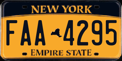 NY license plate FAA4295