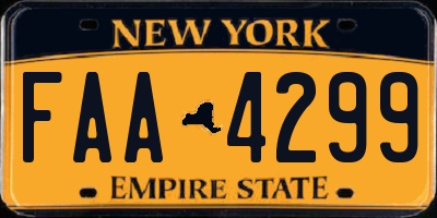 NY license plate FAA4299