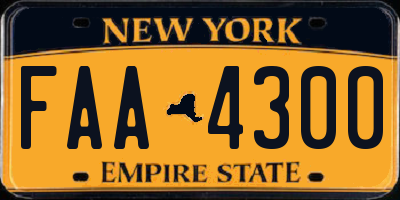 NY license plate FAA4300