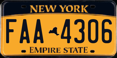 NY license plate FAA4306