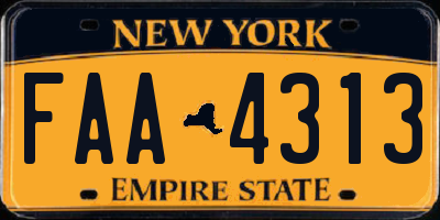 NY license plate FAA4313