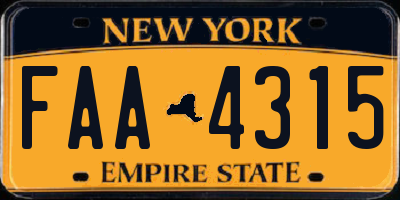 NY license plate FAA4315