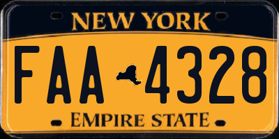 NY license plate FAA4328