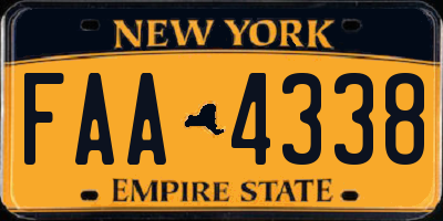 NY license plate FAA4338