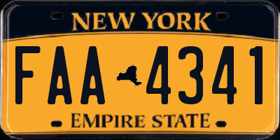 NY license plate FAA4341