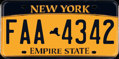 NY license plate FAA4342