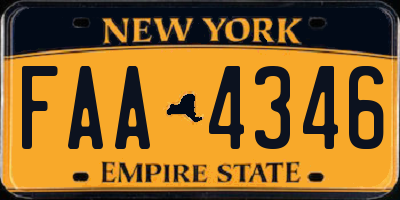 NY license plate FAA4346