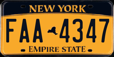 NY license plate FAA4347