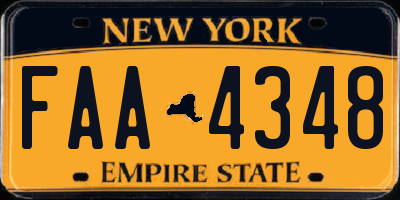 NY license plate FAA4348