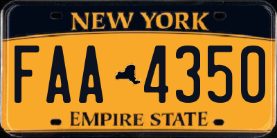 NY license plate FAA4350