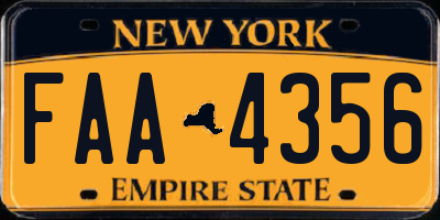 NY license plate FAA4356