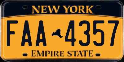 NY license plate FAA4357