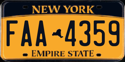 NY license plate FAA4359