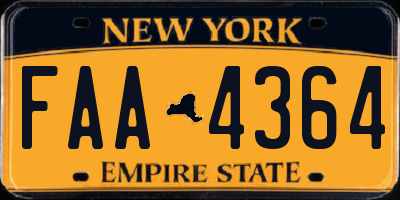 NY license plate FAA4364