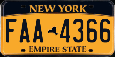 NY license plate FAA4366