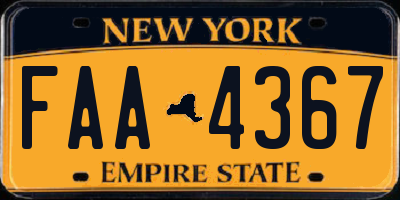 NY license plate FAA4367