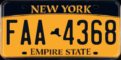 NY license plate FAA4368