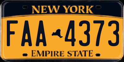 NY license plate FAA4373