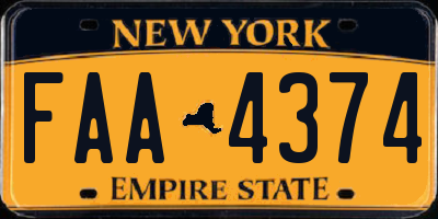 NY license plate FAA4374